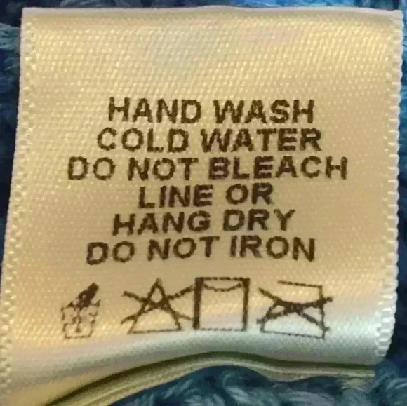 Good Luck Gem Women's Cropped crochet knit sweater | ombre blue to cream | XL - Picture 6 of 6